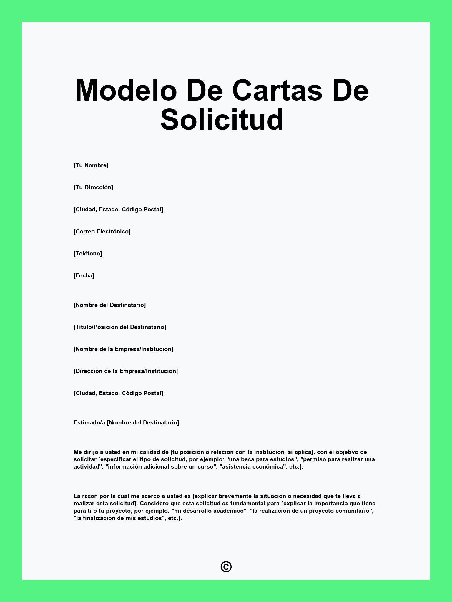 Modelo De Cartas De Solicitud