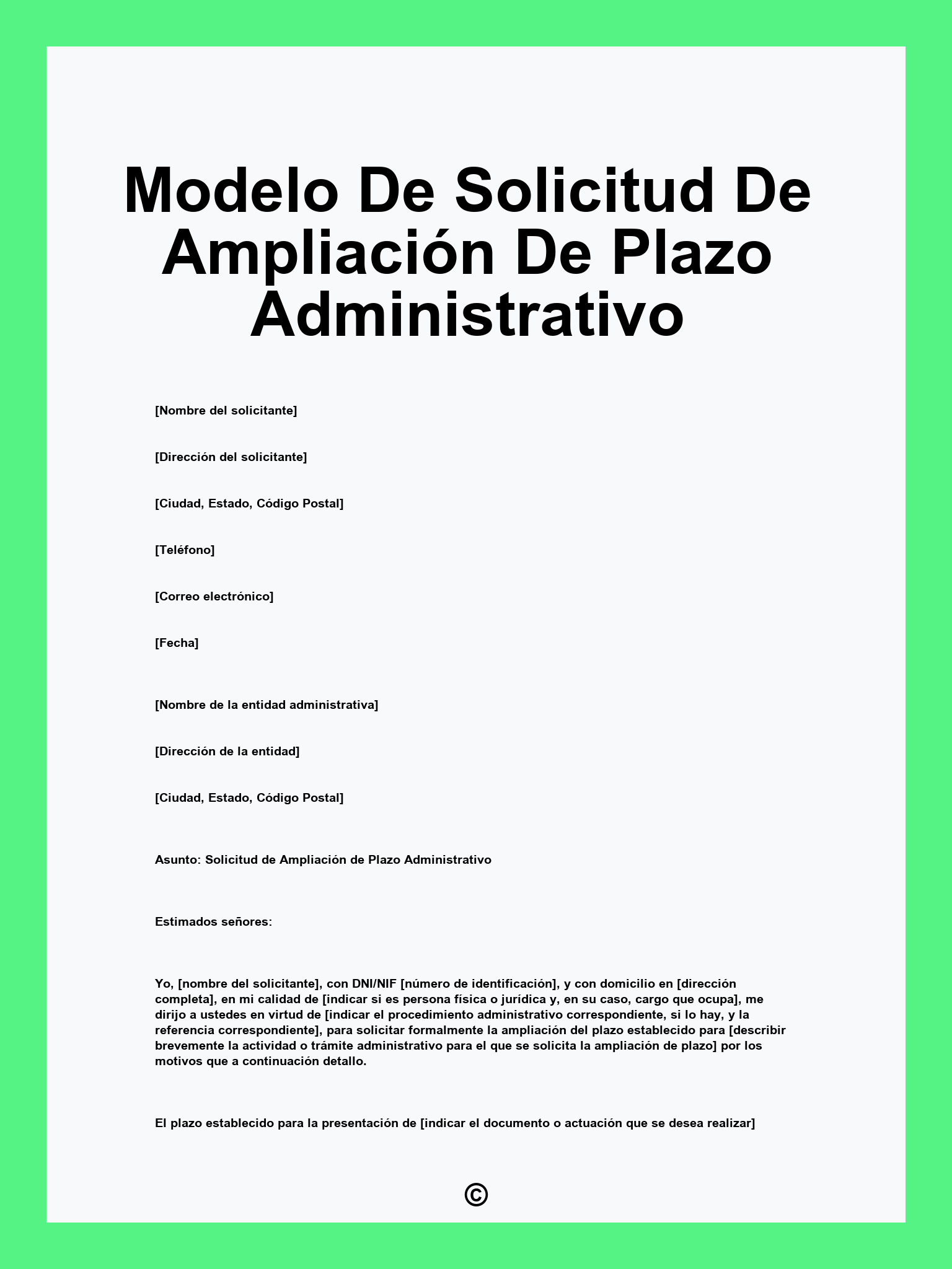 Modelo De Solicitud De Ampliación De Plazo Administrativo