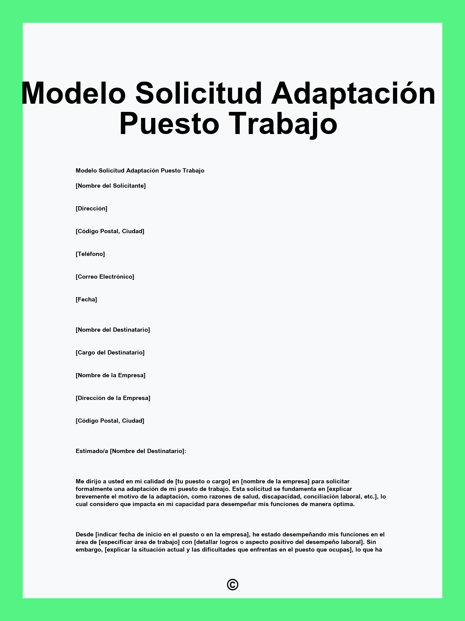 Modelo Solicitud Adaptación Puesto Trabajo