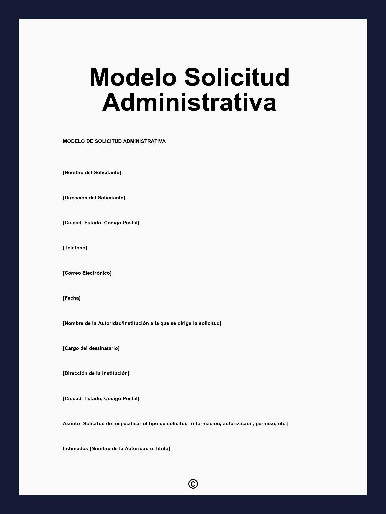 Modelo Solicitud Administrativa