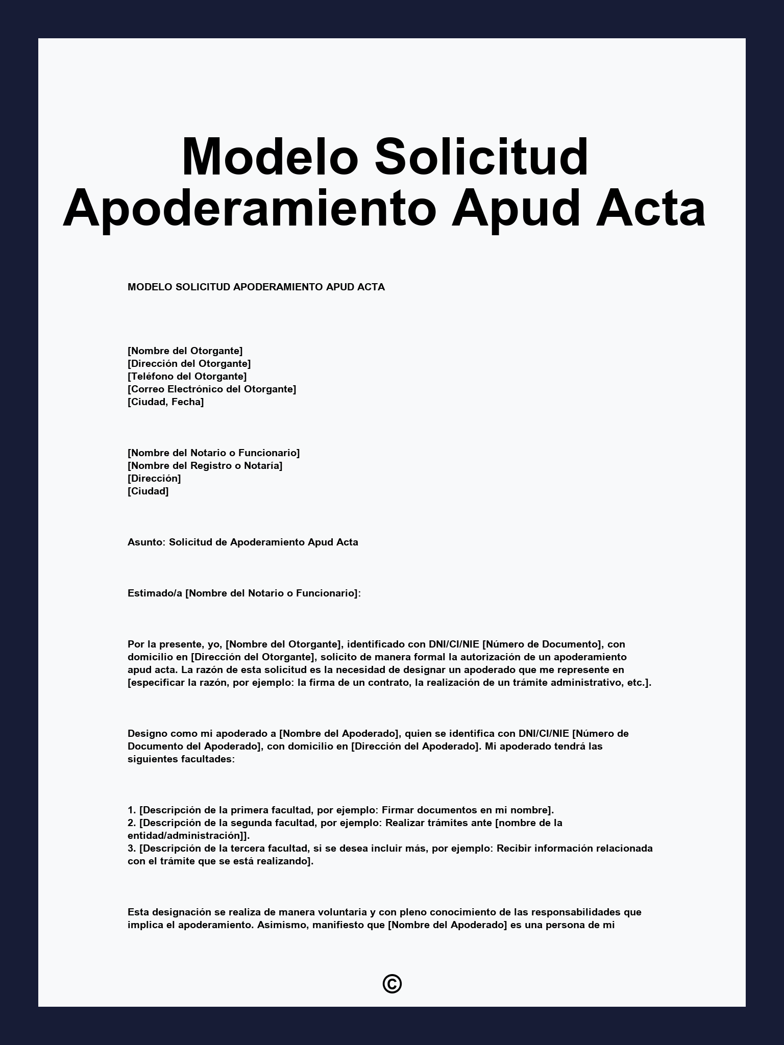 Modelo Solicitud Apoderamiento Apud Acta