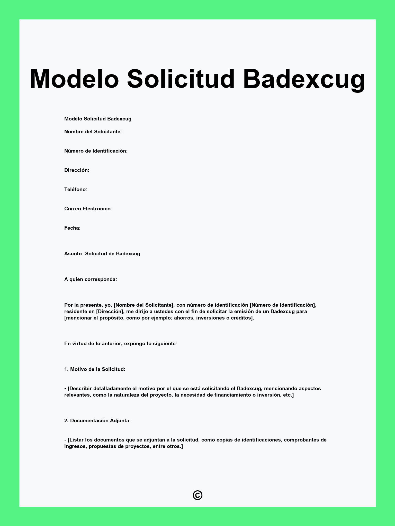 Modelo Solicitud Badexcug