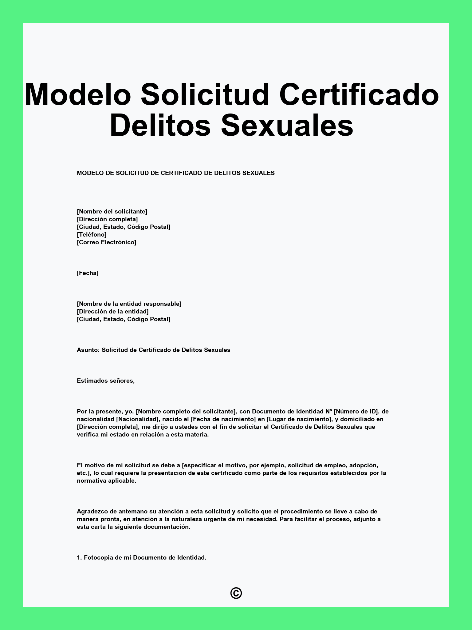 Modelo Solicitud Certificado Delitos Sexuales