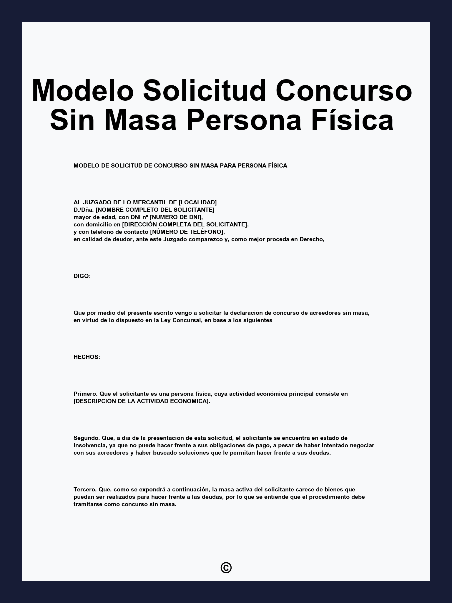 Modelo Solicitud Concurso Sin Masa Persona Física