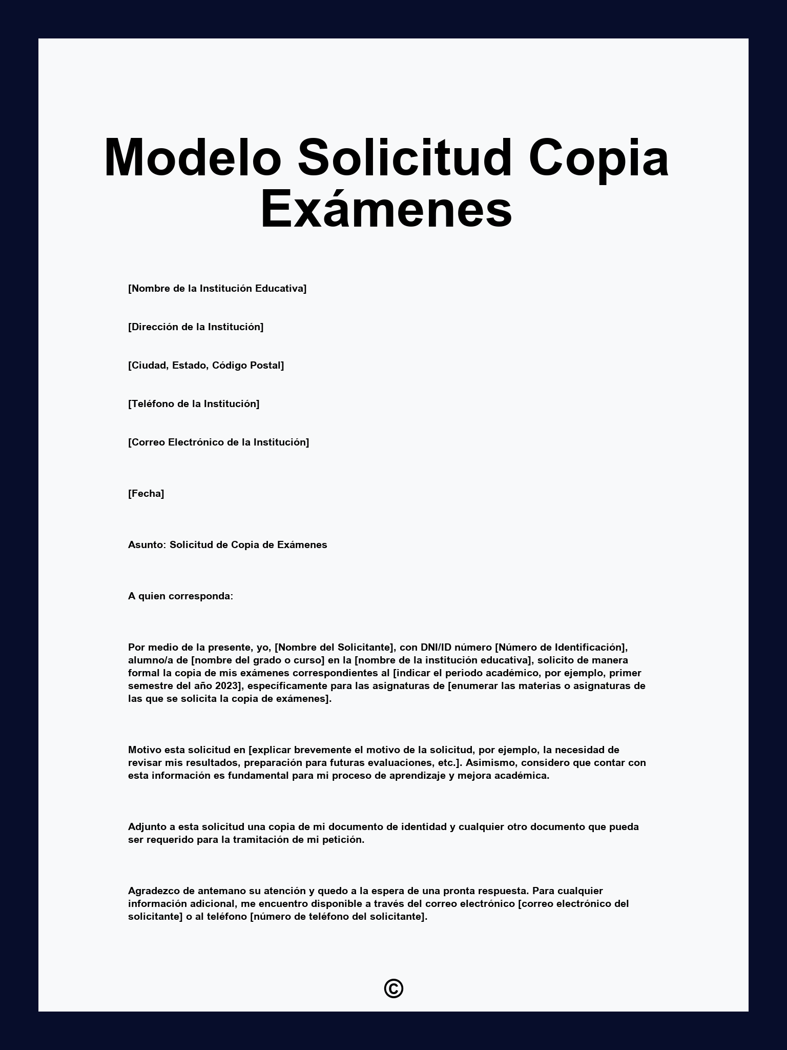 Modelo Solicitud Copia Exámenes