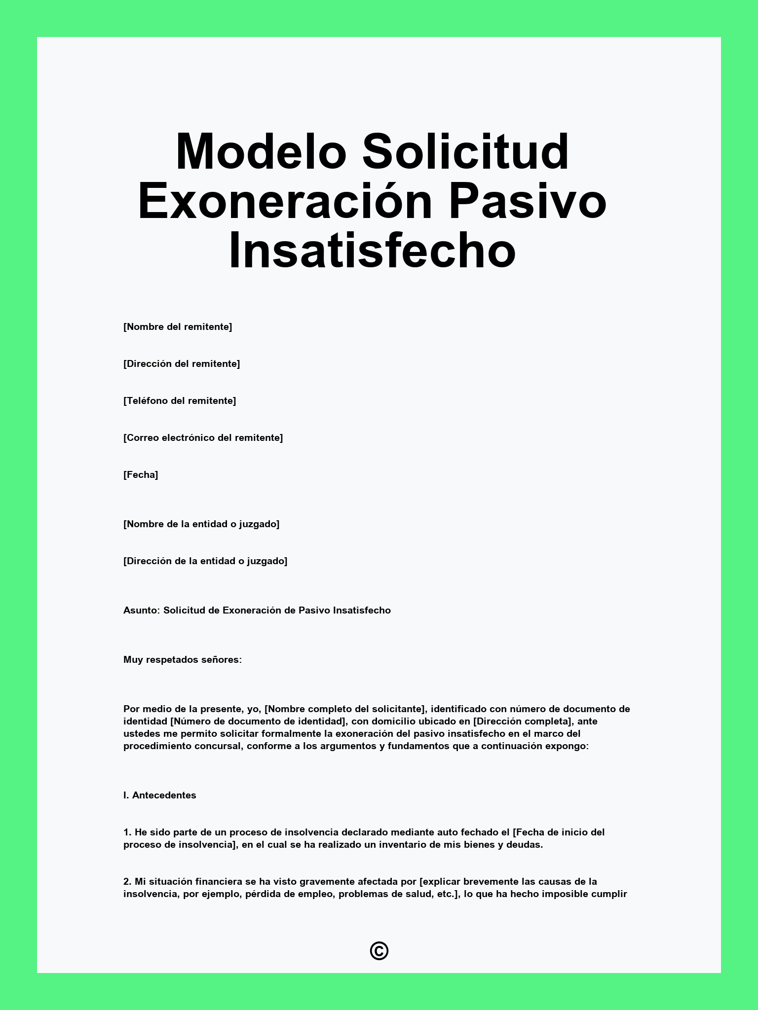 Modelo Solicitud Exoneración Pasivo Insatisfecho