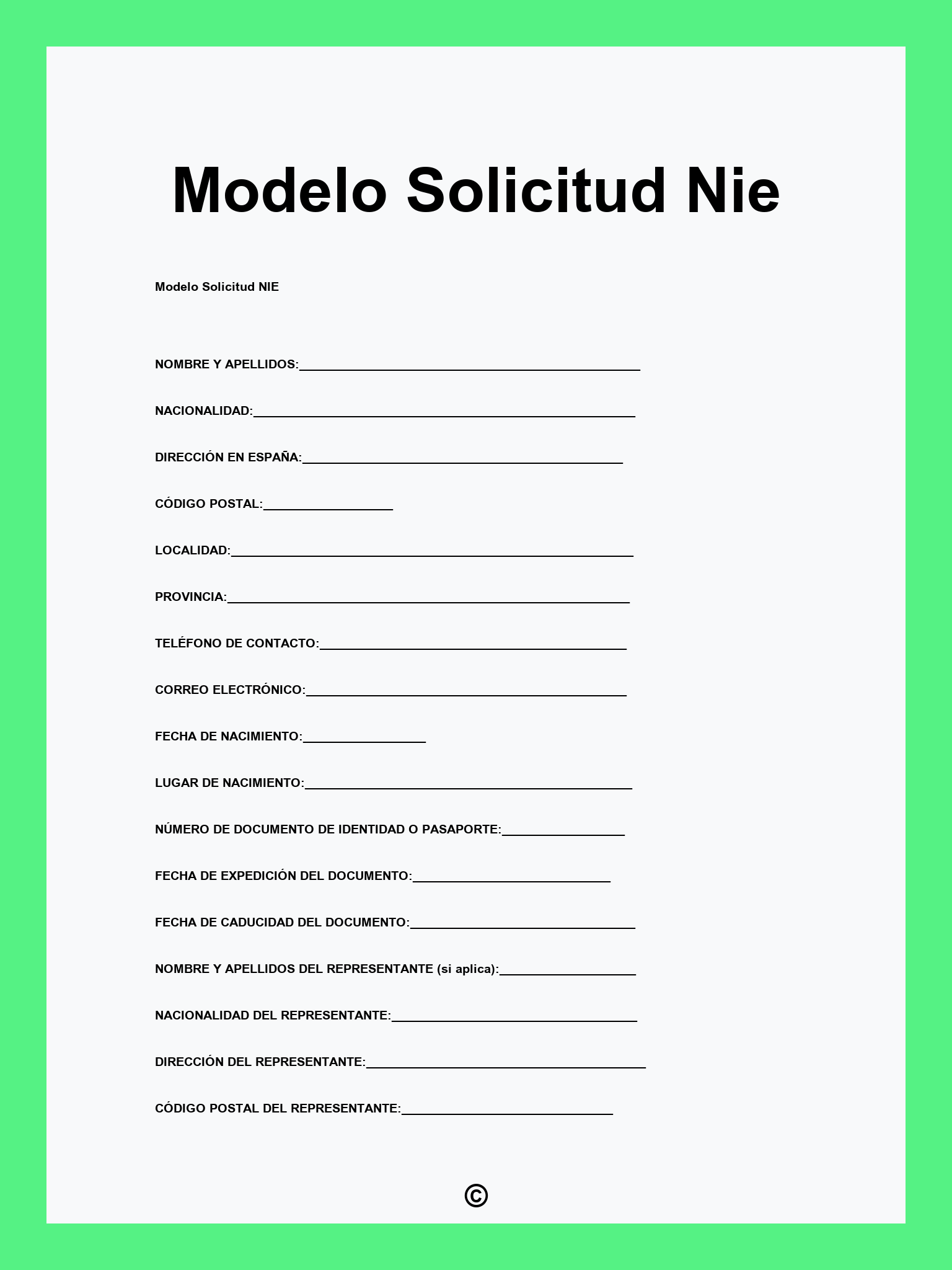 Modelo Solicitud Nie