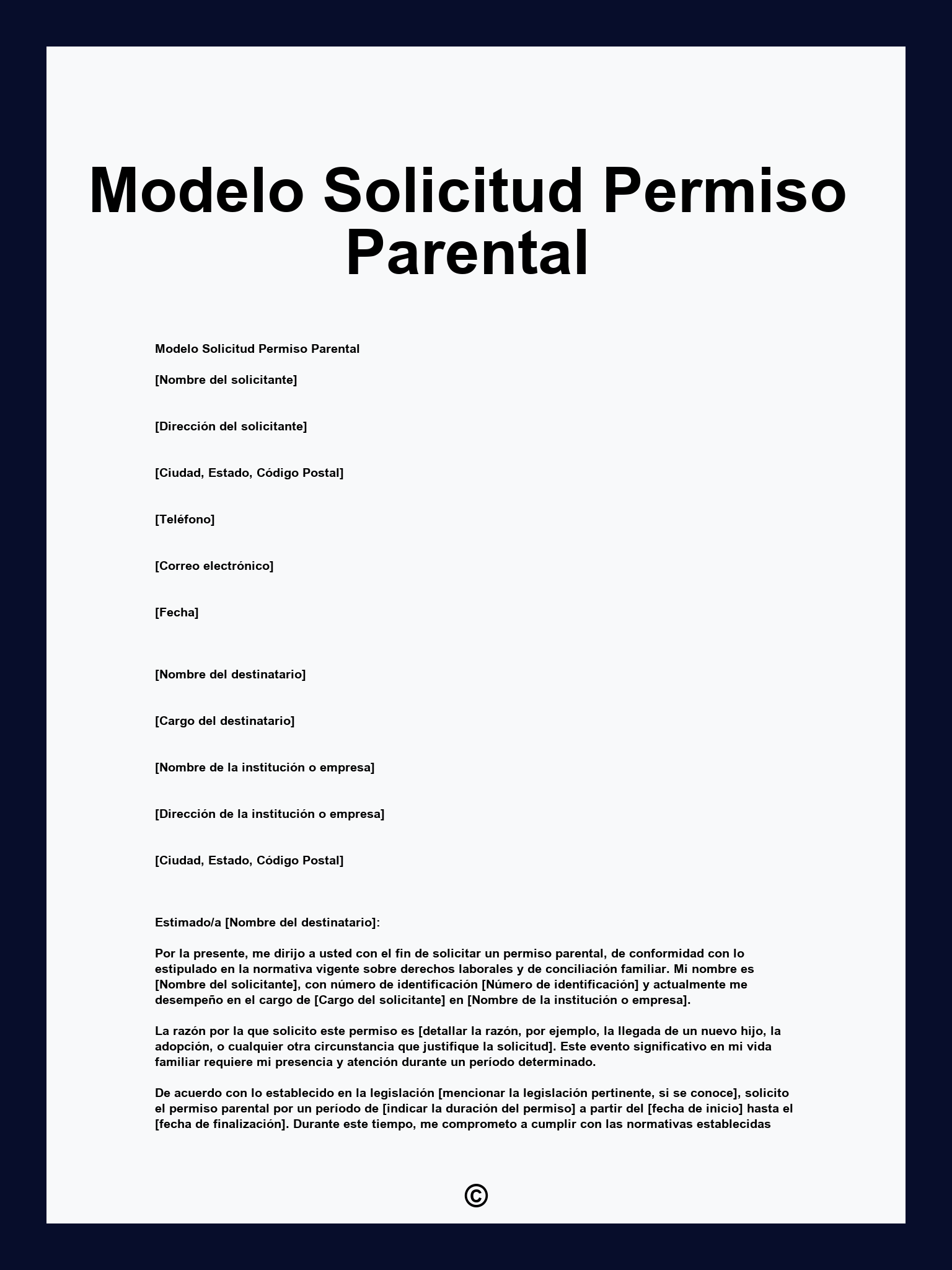 Modelo Solicitud Permiso Parental