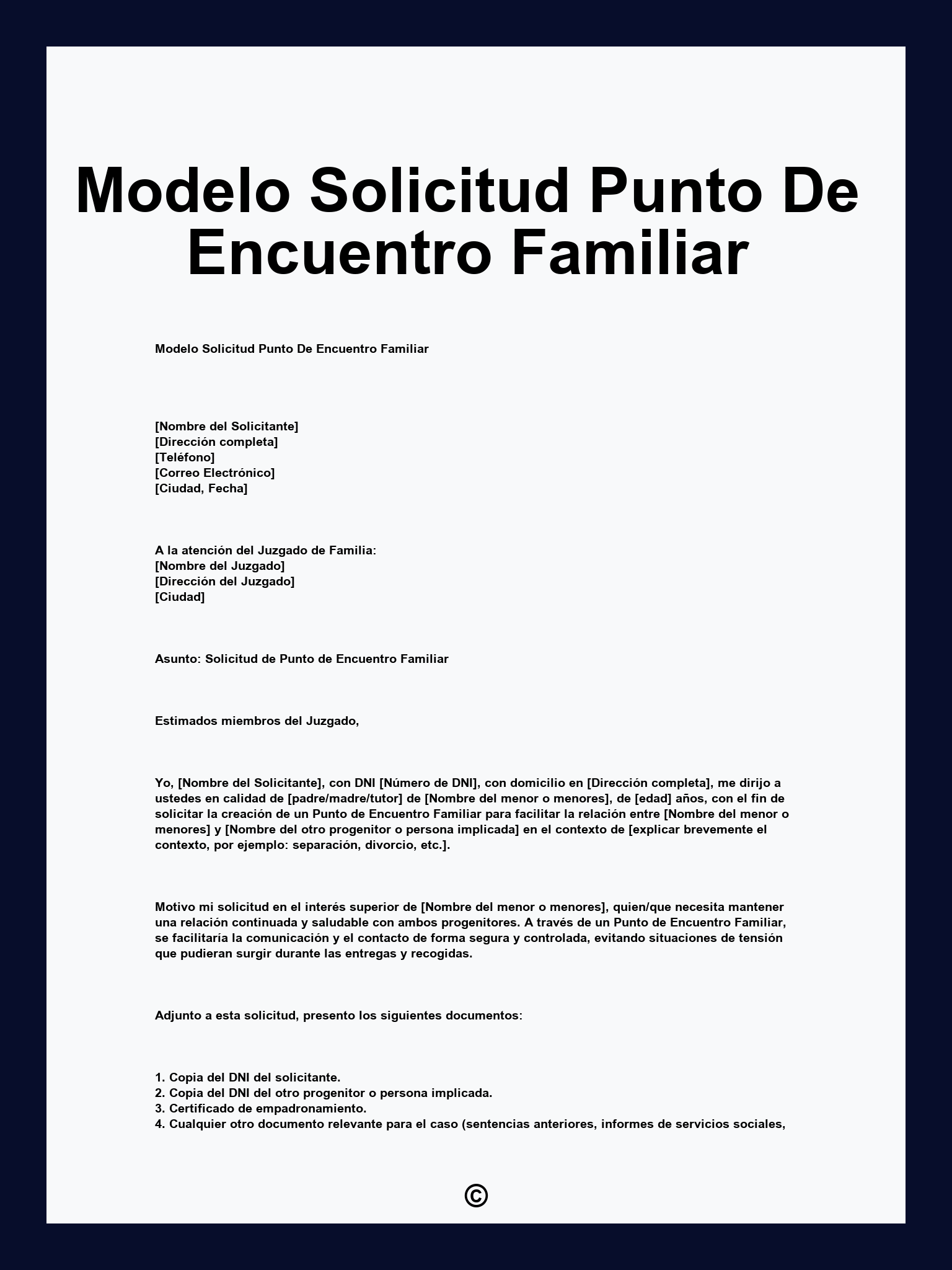 Modelo Solicitud Punto De Encuentro Familiar