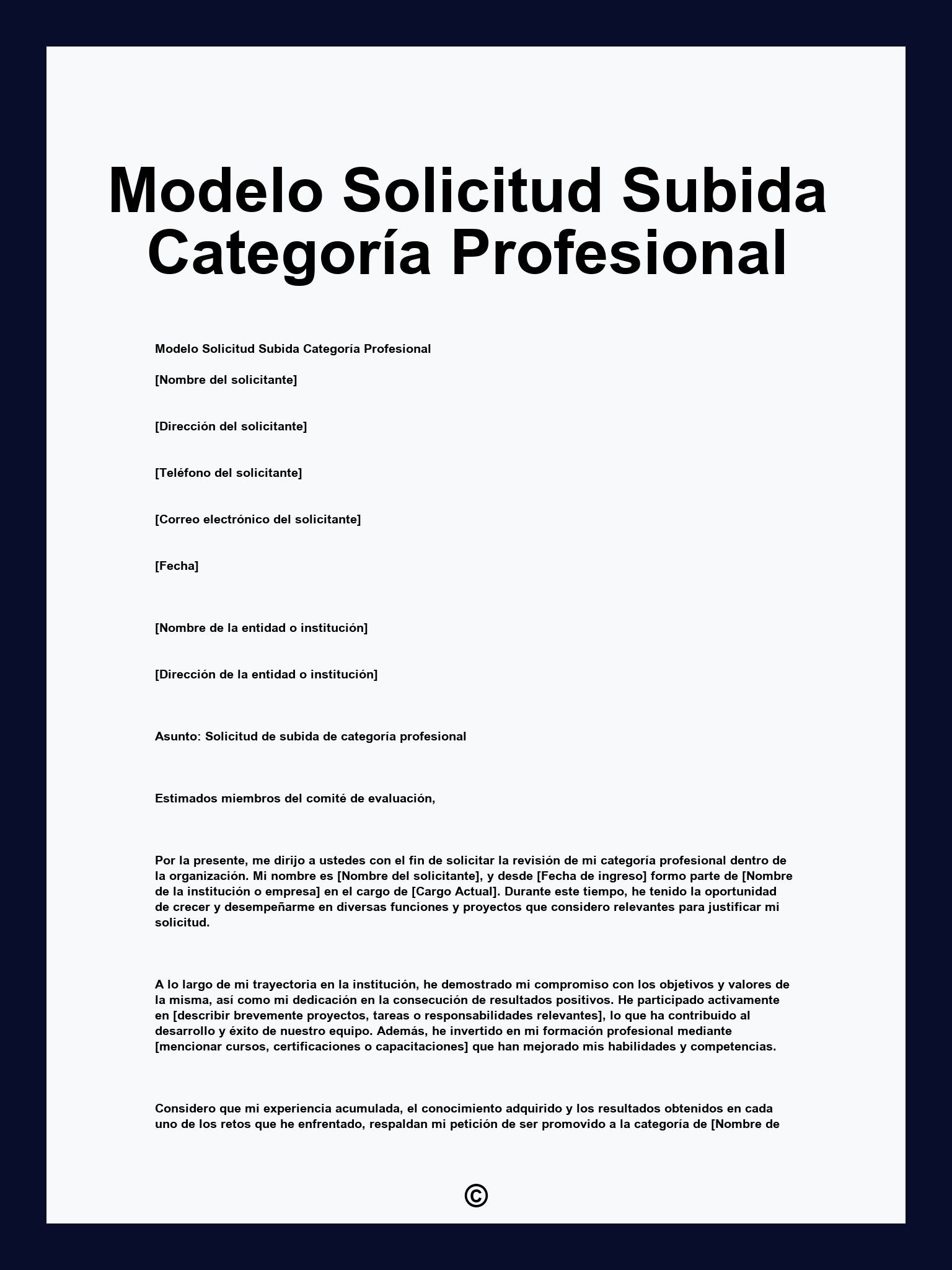 Modelo Solicitud Subida Categoría Profesional