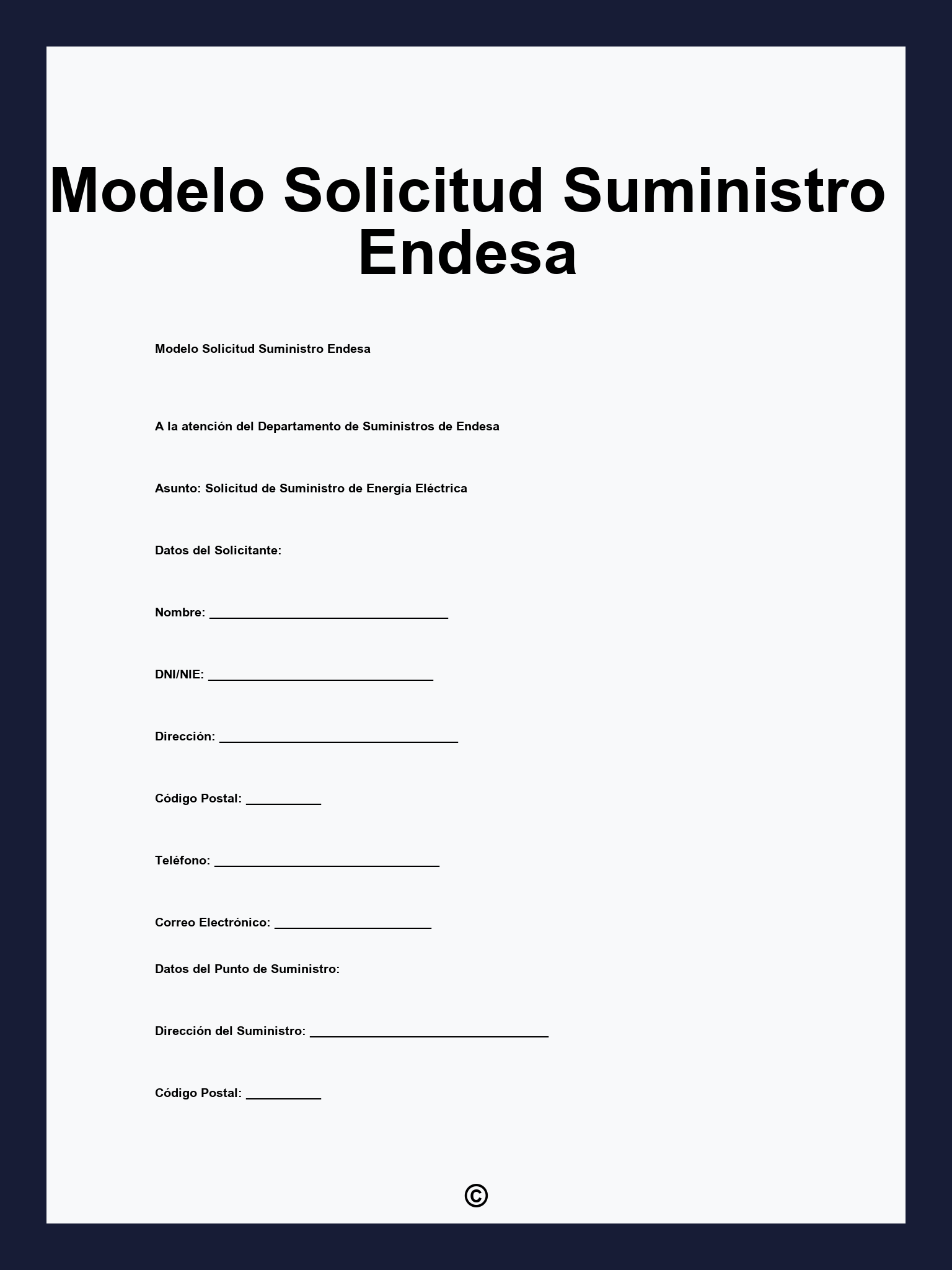 Modelo Solicitud Suministro Endesa