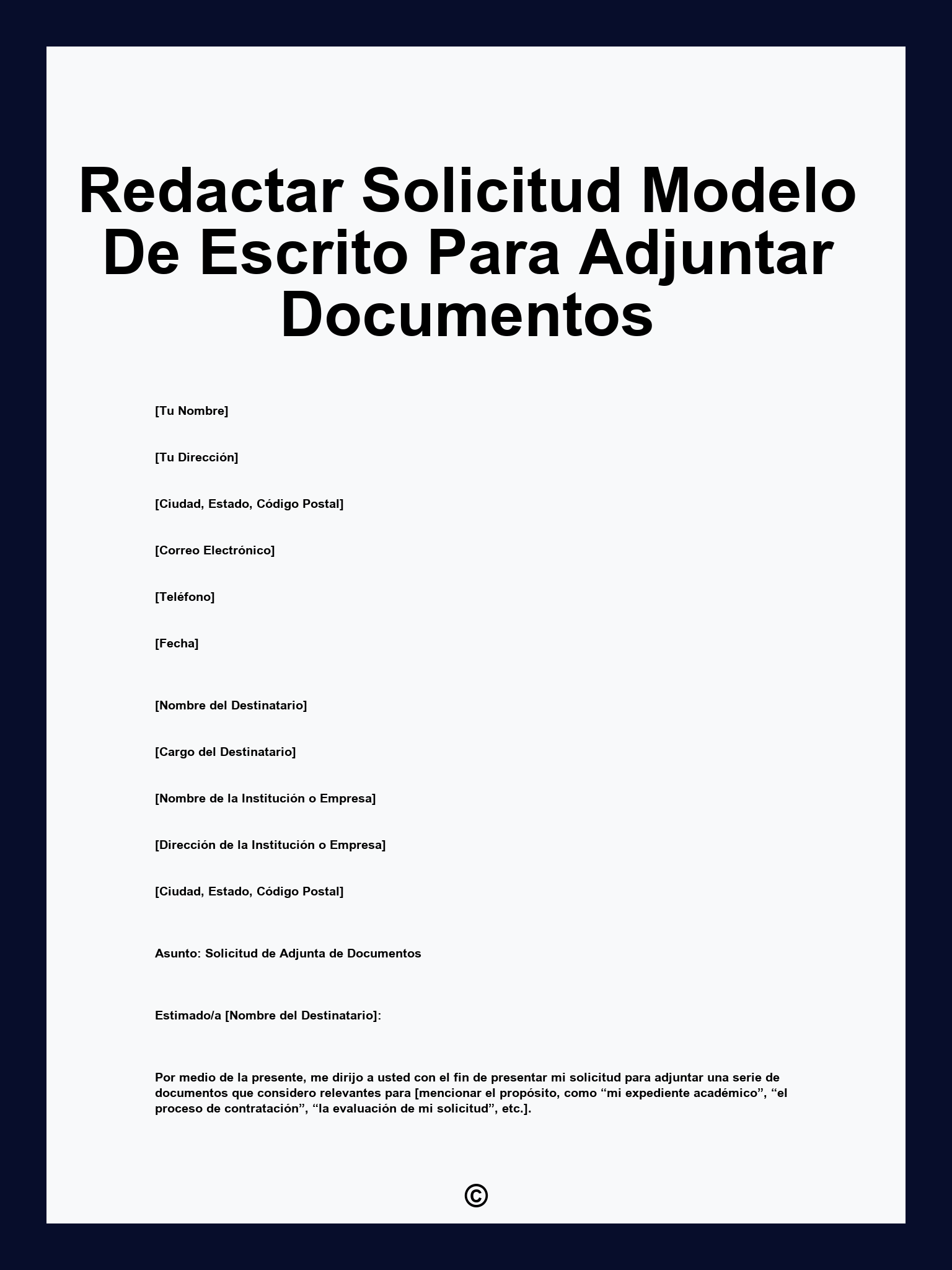Redactar Solicitud Modelo De Escrito Para Adjuntar Documentos