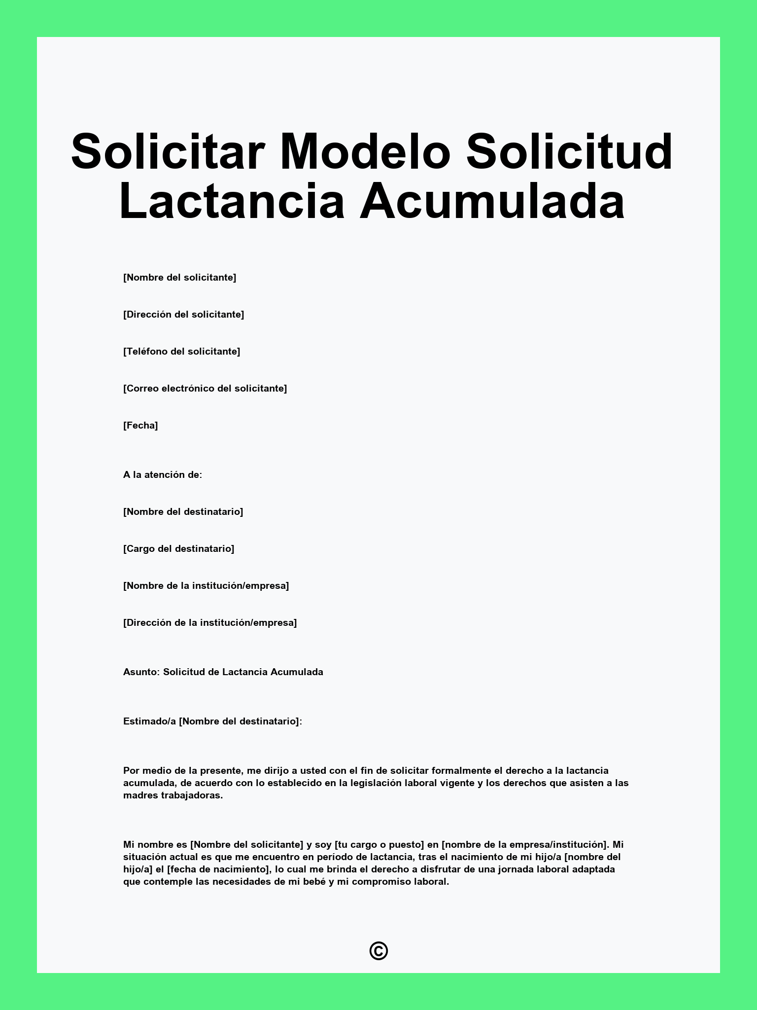 Solicitar Modelo Solicitud Lactancia Acumulada